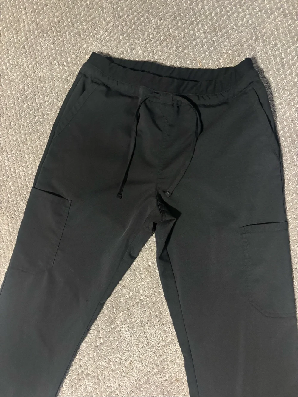 Men's Black Drawstring Jogger Pants with Side Pockets